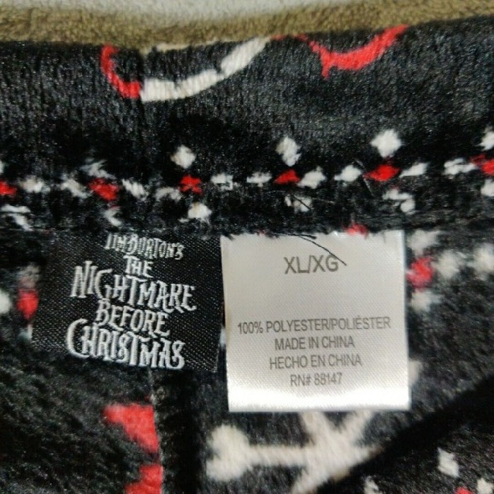 Nightmare Before Christmas Pajama Pants Mens XL Black Jack Skeleton‎ All Over - Picture 2 of 8